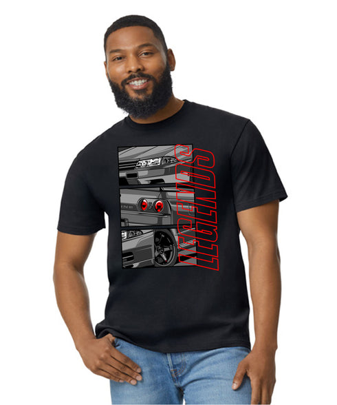 JDM T-Shirt Japanese Modified Automotive Street Drift Drag Race Car Skyline Legends 26